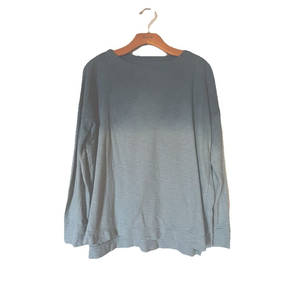 J‎ Jill Fit Relaxed Fit Cotton Gray Blue Pullover Long Sleeve Lounge Top Women S - Picture 8 of 8